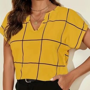 Plaid Print Casual Blouse